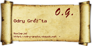 Odry Gréta névjegykártya